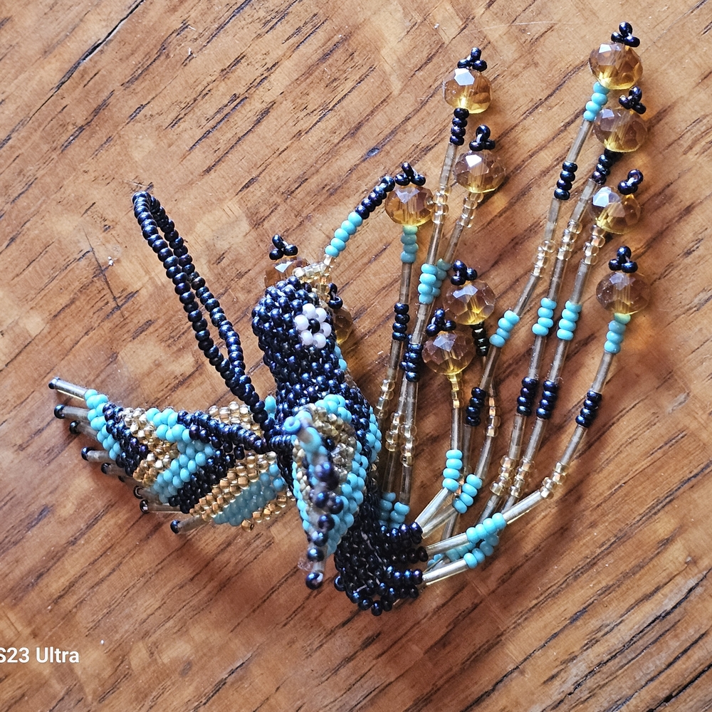 Beaded Butterfly Brooch